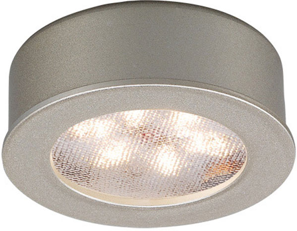 Hall Lighting & Design - Under Cabinet Lighting - LED puck, mount, recessed, button light, 3000k, brushed nickel