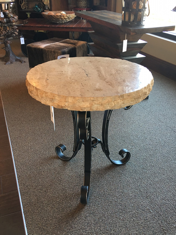 stone and metal side table